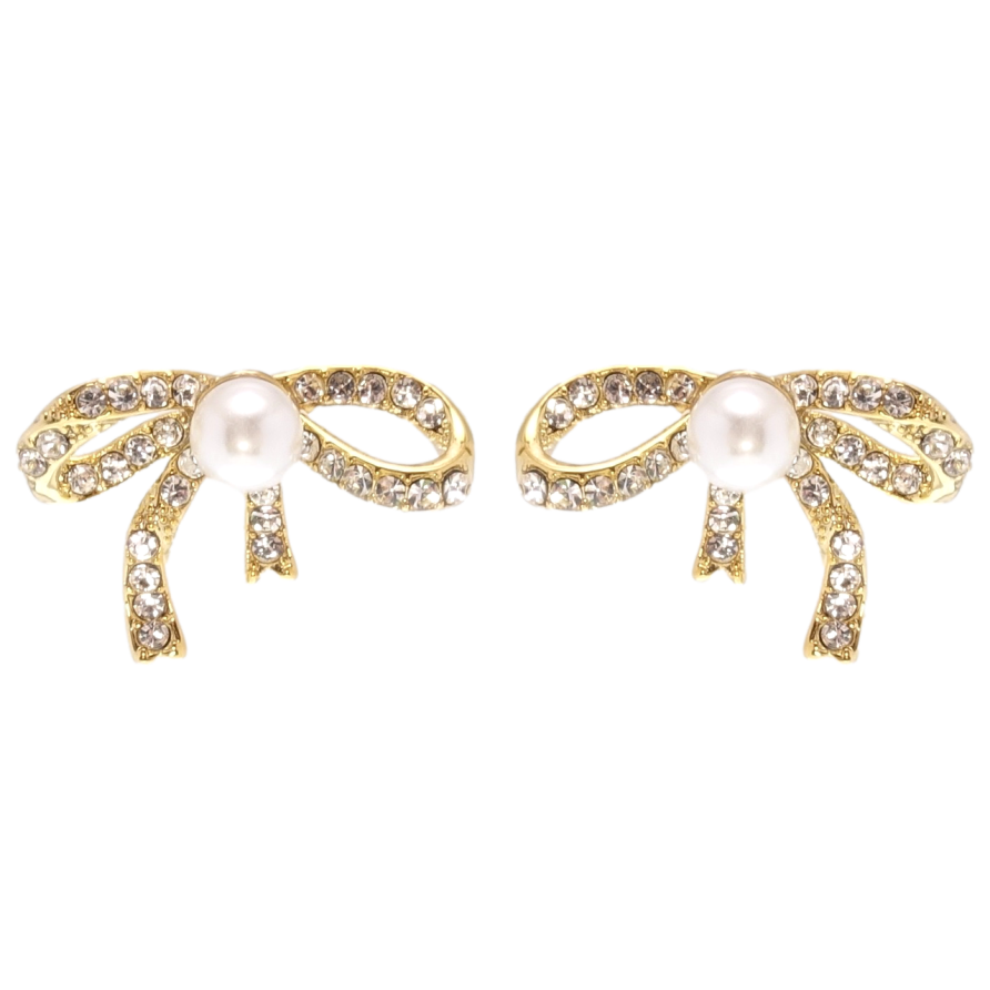 Сережки Xuping JEAN GOUJON Позолота 14K пусети Банти з перлами фото №1 Сережки Xuping JEAN GOUJON Позолота 14K пусети Банти з перлами фото №1