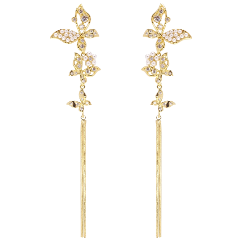 Сережки Xuping JEAN GOUJON Позолота 14K пусети Метелики фото №16 Сережки Xuping JEAN GOUJON Позолота 14K пусети Метелики фото №16