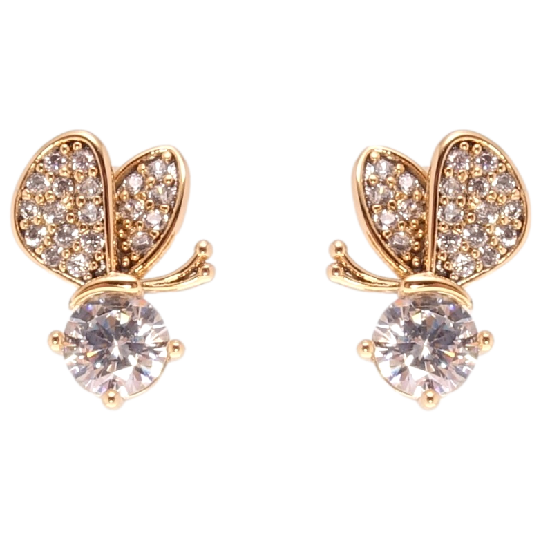 Серьги Xuping JEAN GOUJON Позолота 18K пусеты Бабочка на кристалле фото №16