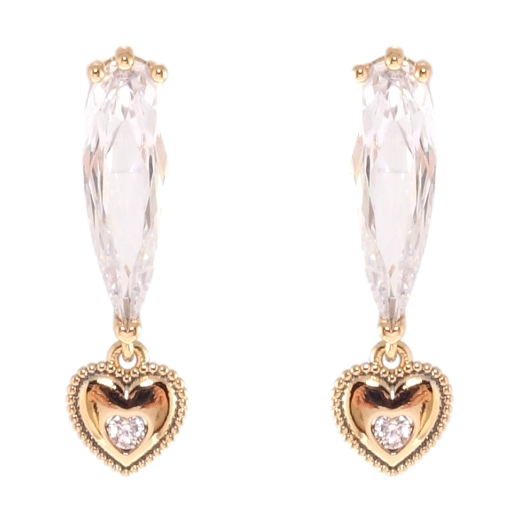 Серьги Xuping JEAN GOUJON Позолота 18K пусеты Подвески сердечки с цирконием фото №9 Серьги Xuping JEAN GOUJON Позолота 18K пусеты Подвески сердечки с цирконием фото №9