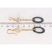Серьги Xuping Позолота 18K подвески французский замок Колечки из черной керамики на цепочке фото №2 Серьги Xuping Позолота 18K подвески французский замок Колечки из черной керамики на цепочке фото №2