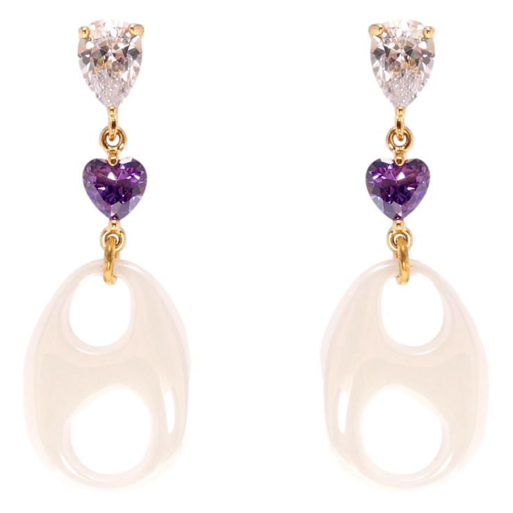 Серьги Xuping Позолота 18K пусеты Подвески из белой керамики с фианитами фото №21 Серьги Xuping Позолота 18K пусеты Подвески из белой керамики с фианитами фото №21
