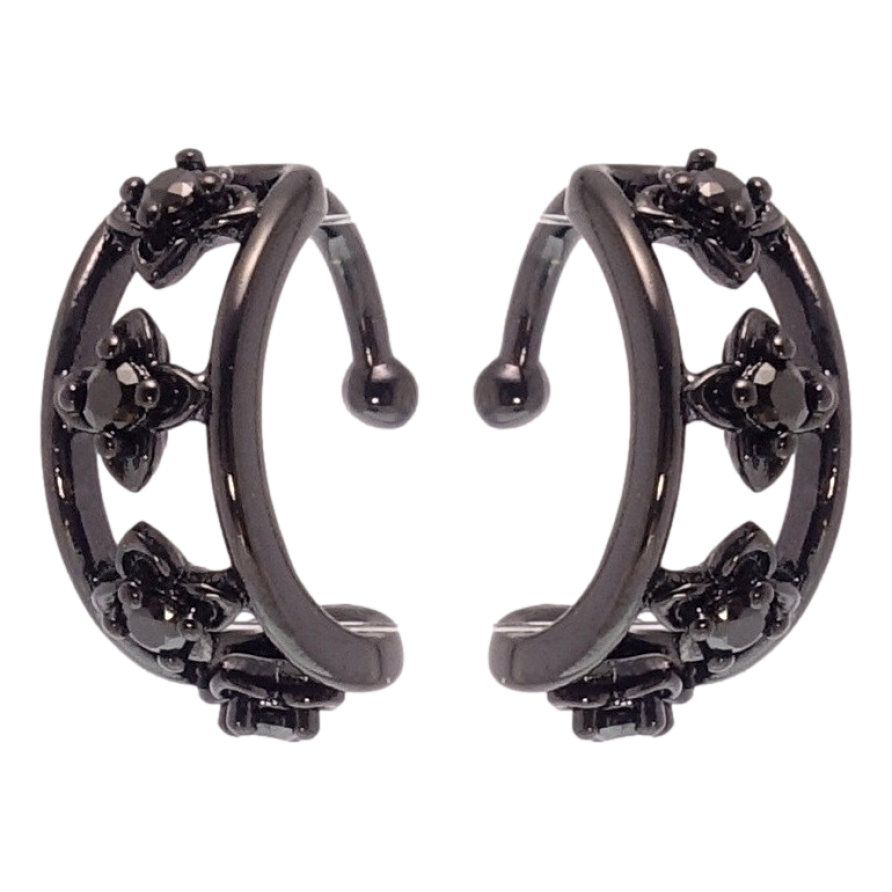 Серьги Xuping Позолота Black (черное золото) каффы Инкрустация черными фианитами фото №1 Серьги Xuping Позолота Black (черное золото) каффы Инкрустация черными фианитами фото №1