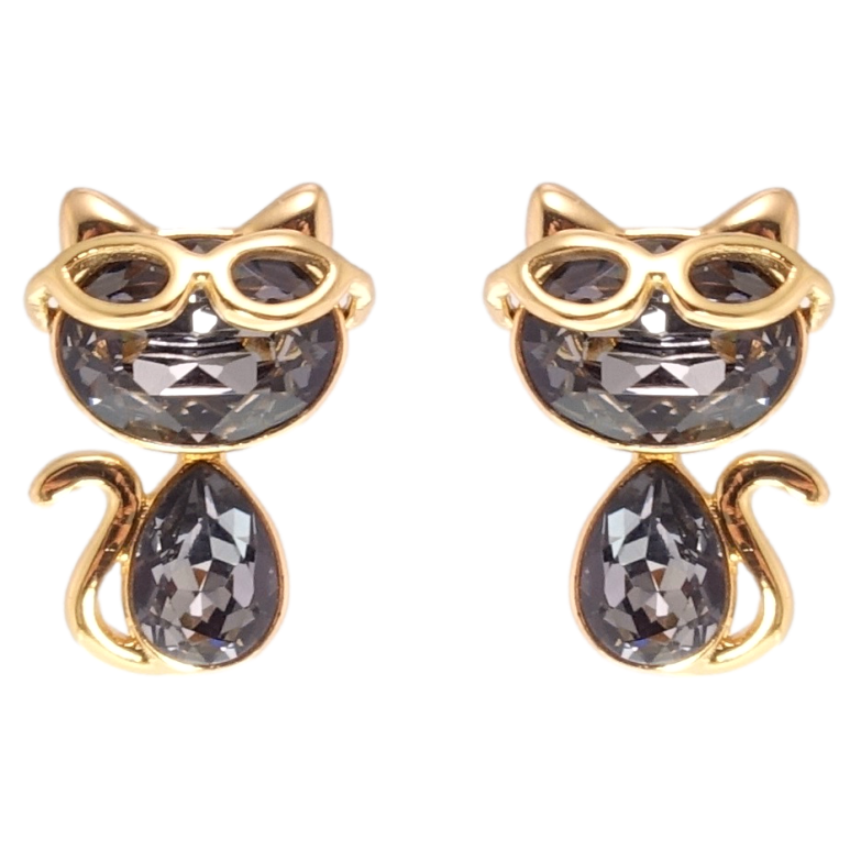 Сережки Xuping колір 18K з кристалами Swarovski пусети Кішки з кристалами Graphite фото №7 Сережки Xuping колір 18K з кристалами Swarovski пусети Кішки з кристалами Graphite фото №7