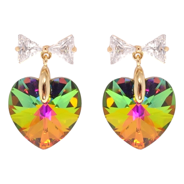 Сережки Xuping колір 18K з кристалами Swarovski пусети Банти з кристалами Vitrail Medium фото №12 Сережки Xuping колір 18K з кристалами Swarovski пусети Банти з кристалами Vitrail Medium фото №12