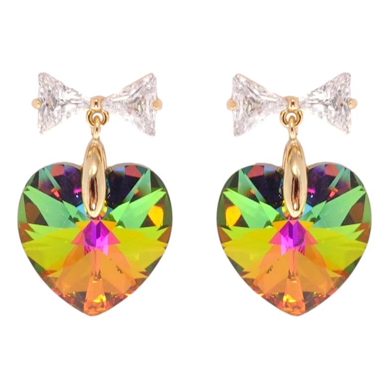 Сережки Xuping колір 18K з кристалами Swarovski пусети Банти з кристалами Vitrail Medium фото №1 Сережки Xuping колір 18K з кристалами Swarovski пусети Банти з кристалами Vitrail Medium фото №1