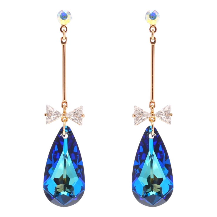 Серьги Xuping цвет 18K с кристаллами Swarovski пусеты Подвески с кристаллами Bermuda Blue фото №7 Серьги Xuping цвет 18K с кристаллами Swarovski пусеты Подвески с кристаллами Bermuda Blue фото №7