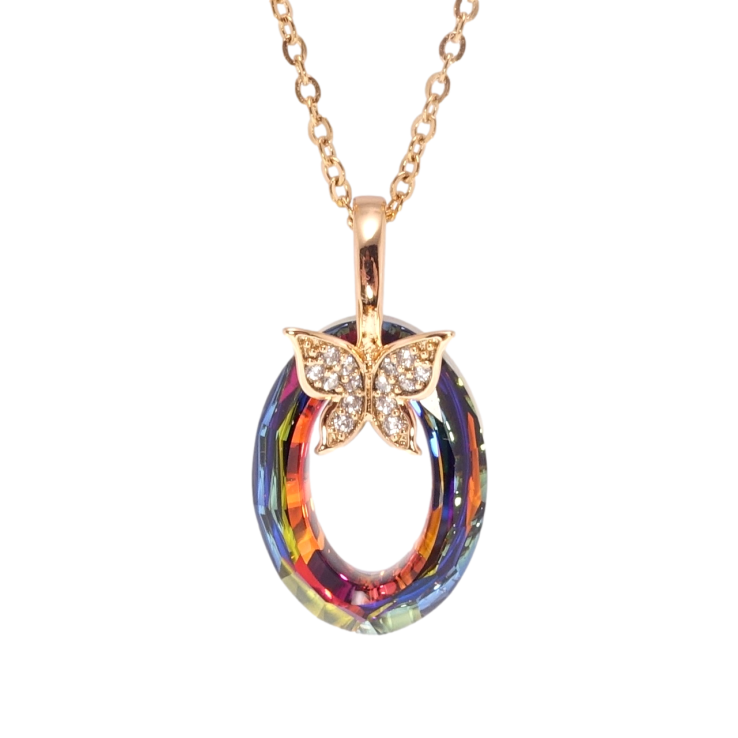 Кулон Xuping 18K с кр-ми Swarovski на цепочке Колечко Vitrail Medium с бабочкой длина 40-45см х 2мм фото №14 Кулон Xuping 18K с кр-ми Swarovski на цепочке Колечко Vitrail Medium с бабочкой длина 40-45см х 2мм фото №14