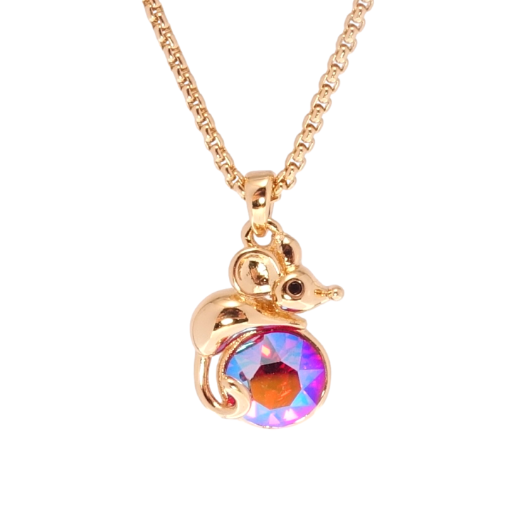 Кулон Xuping 18K с кр-ми Swarovski на цепочке Мышонок с кристаллом Rose AB длина 40-45см х 1мм фото №11 Кулон Xuping 18K с кр-ми Swarovski на цепочке Мышонок с кристаллом Rose AB длина 40-45см х 1мм фото №11
