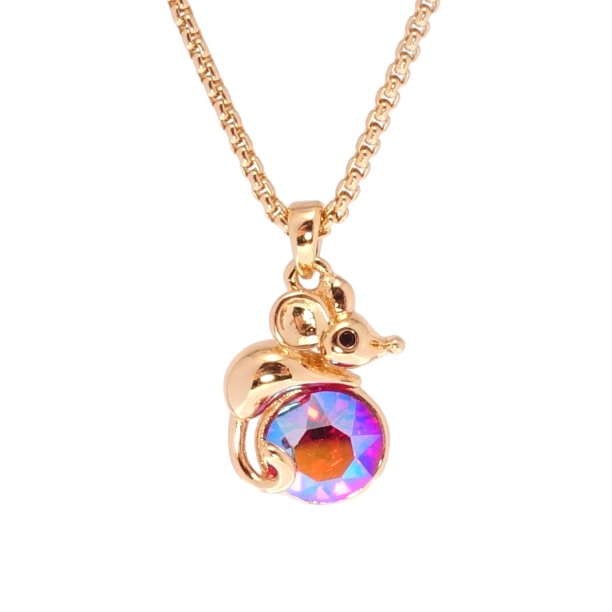 Кулон Xuping 18K с кр-ми Swarovski на цепочке Мышонок с кристаллом Rose AB длина 40-45см х 1мм фото №1 Кулон Xuping 18K с кр-ми Swarovski на цепочке Мышонок с кристаллом Rose AB длина 40-45см х 1мм фото №1