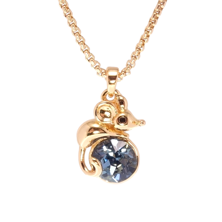 Кулон Xuping 18K с кр-ми Swarovski на цепочке Мышонок с кристаллом Montana длина 40-45см х 1мм фото №21 Кулон Xuping 18K с кр-ми Swarovski на цепочке Мышонок с кристаллом Montana длина 40-45см х 1мм фото №21