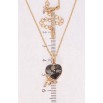 Кулон Xuping 18K с кр-ми Swarovski на цепочке Кристальное сердце Graphite длина 40-45см х 1мм фото №2