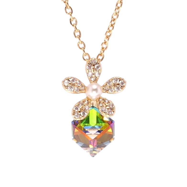 Кулон Xuping 18K з кр-ми Swarovski на ланцюжку Кристальний куб Vitrail Medium з квіткою довжина 40-46см х 1мм фото №11 Кулон Xuping 18K з кр-ми Swarovski на ланцюжку Кристальний куб Vitrail Medium з квіткою довжина 40-46см х 1мм фото №11