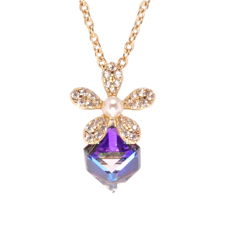 Кулон Xuping 18K с кр-ми Swarovski на цепочке Кристальный куб Bermuda Blue с цветком длина 41-46см х 1мм фото №4 Кулон Xuping 18K с кр-ми Swarovski на цепочке Кристальный куб Bermuda Blue с цветком длина 41-46см х 1мм фото №4