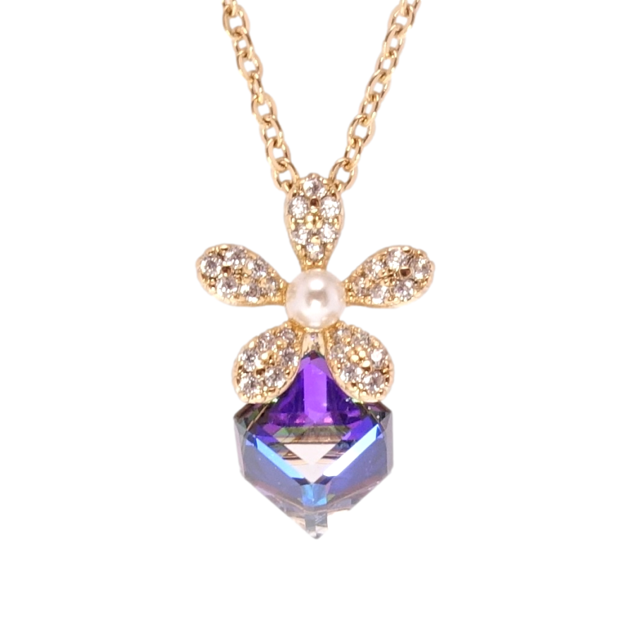 Кулон Xuping 18K с кр-ми Swarovski на цепочке Кристальный куб Bermuda Blue с цветком длина 41-46см х 1мм фото №1 Кулон Xuping 18K с кр-ми Swarovski на цепочке Кристальный куб Bermuda Blue с цветком длина 41-46см х 1мм фото №1