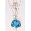 Кулон Xuping 18K с кр-ми Swarovski на цепочке Кристалл Blue Zircon длина 40-45,5см х 1мм фото №2