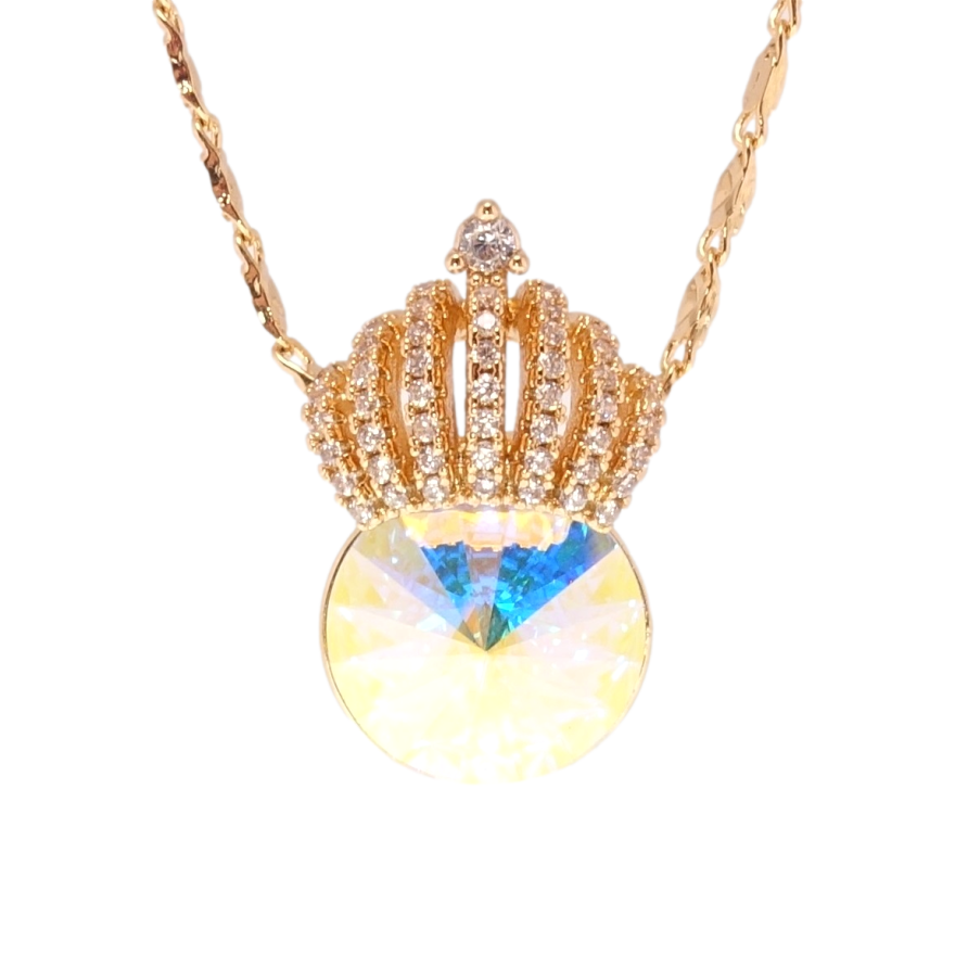 Кулон Xuping 18K с кр-ми Swarovski на цепочке Кристалл АВ с короной длина 40-45см х 2мм фото №1 Кулон Xuping 18K с кр-ми Swarovski на цепочке Кристалл АВ с короной длина 40-45см х 2мм фото №1