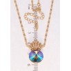 Кулон Xuping 18K с кр-ми Swarovski на цепочке Кристалл Erinite Shimmer с короной длина 39-44см х 2мм фото №2 Кулон Xuping 18K с кр-ми Swarovski на цепочке Кристалл Erinite Shimmer с короной длина 39-44см х 2мм фото №2