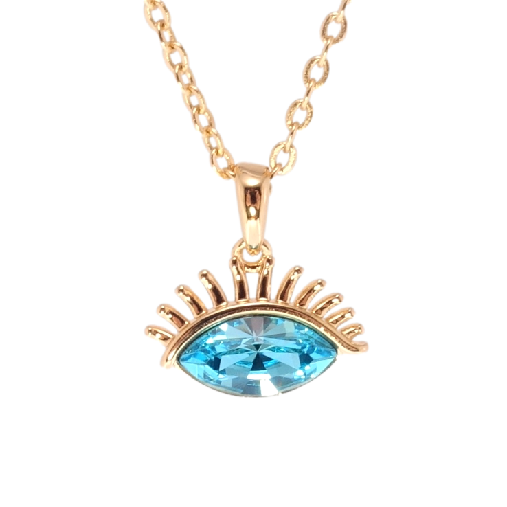 Кулон Xuping 18K с кр-ми Swarovski на цепочке Глаз кристалл Light Turquoise длина 40-45см х 2мм фото №5 Кулон Xuping 18K с кр-ми Swarovski на цепочке Глаз кристалл Light Turquoise длина 40-45см х 2мм фото №5