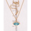 Кулон Xuping 18K з кр-ми Swarovski на ланцюжку Око кристал Light Turquoise довжина 40-45см х 2мм фото №2