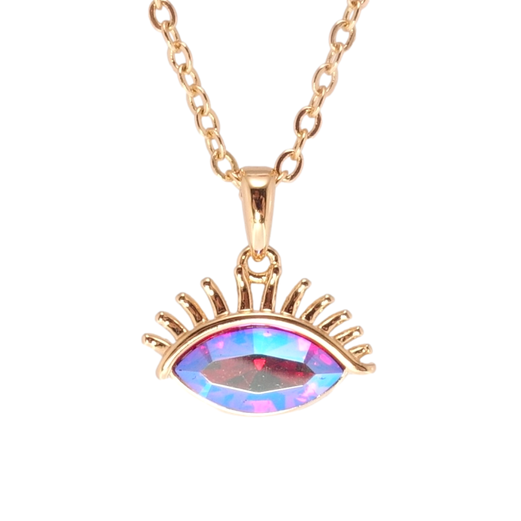 Кулон Xuping 18K с кр-ми Swarovski на цепочке Глаз кристалл Fuchsia Shimmer длина 40-45см х 2мм фото №6 Кулон Xuping 18K с кр-ми Swarovski на цепочке Глаз кристалл Fuchsia Shimmer длина 40-45см х 2мм фото №6