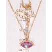 Кулон Xuping 18K с кр-ми Swarovski на цепочке Глаз кристалл Fuchsia Shimmer длина 40-45см х 2мм фото №2