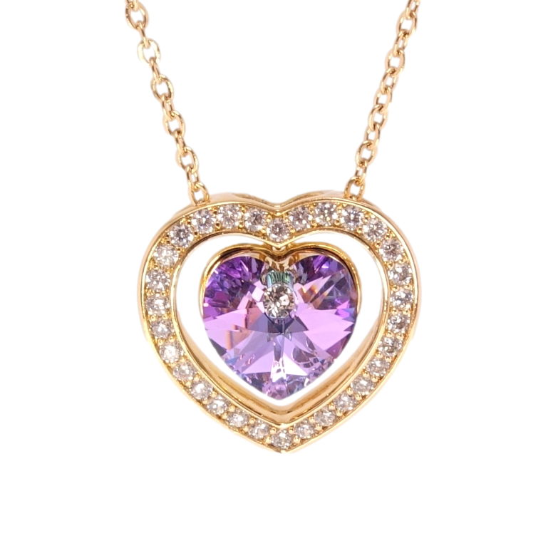 Кулон Xuping 18K з кр-ми Swarovski на ланцюжку Серце з кристалом Paradise Shine довжина 40-46см х 1мм фото №8