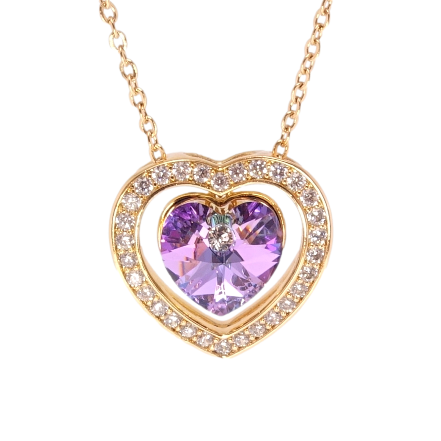 Кулон Xuping 18K с кр-ми Swarovski на цепочке Сердце с кристаллом Paradise Shine длина 40-46см х 1мм фото №1