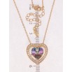 Кулон Xuping 18K с кр-ми Swarovski на цепочке Сердце с кристаллом Paradise Shine длина 40-46см х 1мм фото №2