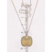 Кулон Xuping колір Родій з кр-ми Swarovski на ланцюжку Кристал Yellow Opal 14х14мм довжина 40-45см х 1мм фото №2