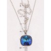 Кулон Xuping колір Родій з кр-ми Swarovski на ланцюжку Кристал Capri Blue 14х14мм довжина 40-45см х 1мм фото №2 Кулон Xuping колір Родій з кр-ми Swarovski на ланцюжку Кристал Capri Blue 14х14мм довжина 40-45см х 1мм фото №2