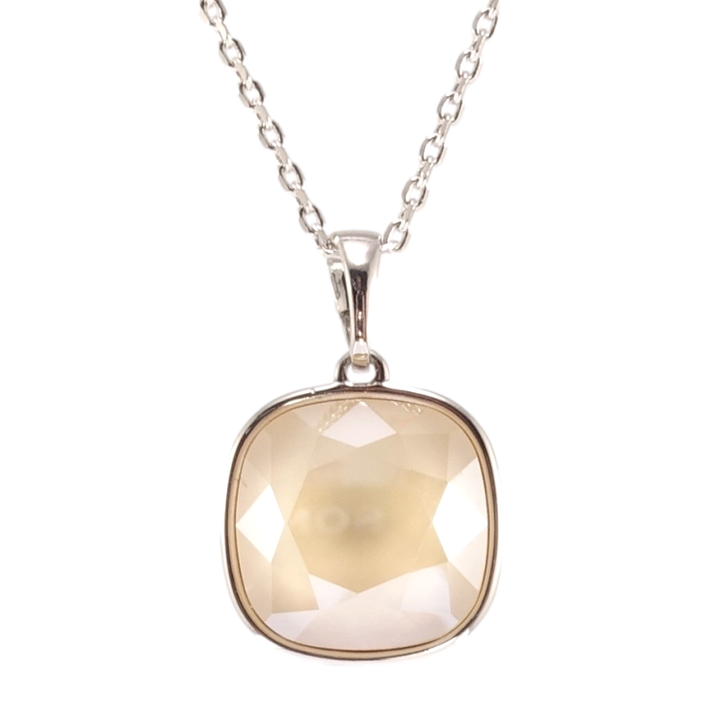 Кулон Xuping колір Родій з кр-ми Swarovski на ланцюжку Кристал Sand Opal 14х14мм довжина 40-45см х 1мм фото №2 Кулон Xuping колір Родій з кр-ми Swarovski на ланцюжку Кристал Sand Opal 14х14мм довжина 40-45см х 1мм фото №2