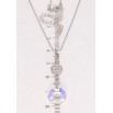Кулон Xuping колір Родій з кр-ми Swarovski на ланцюжку Кристал Shimmer довжина 39-44см х 1мм фото №2