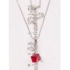 Кулон Xuping колір Родій з кр-ми Swarovski на ланцюжку Фея на кристалі Siam довжина 41-46см х 1мм фото №2 Кулон Xuping колір Родій з кр-ми Swarovski на ланцюжку Фея на кристалі Siam довжина 41-46см х 1мм фото №2