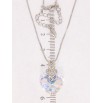 Кулон Xuping колір Родій з кр-ми Swarovski на ланцюжку Кристальне серце Shimmer довжина 40-45см х 1мм фото №2