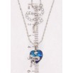 Кулон Xuping цвет Родий с кр-ми Swarovski на цепочке Кристальное сердце Capri Blue длина 40-45см х 1мм фото №2