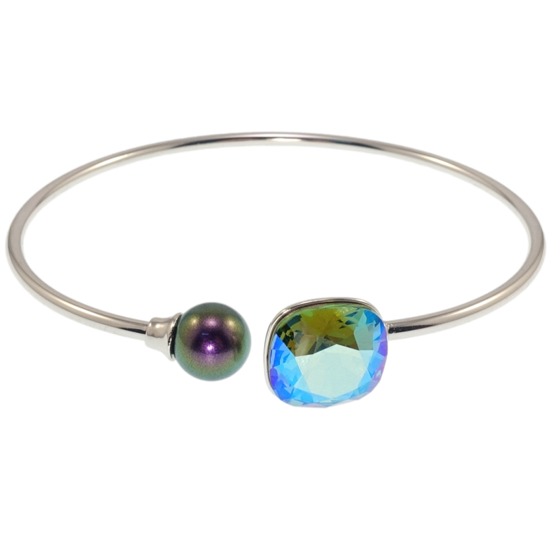 Браслет Xuping колір Родій з кр-ми Swarovski Кристал Erinite Shimmer ø 5.7см фото №2 Браслет Xuping колір Родій з кр-ми Swarovski Кристал Erinite Shimmer ø 5.7см фото №2