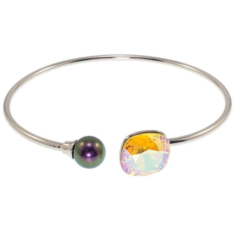 Браслет Xuping колір Родій з кр-ми Swarovski Кристал Citrine Shimmer ø 5.7см фото №9