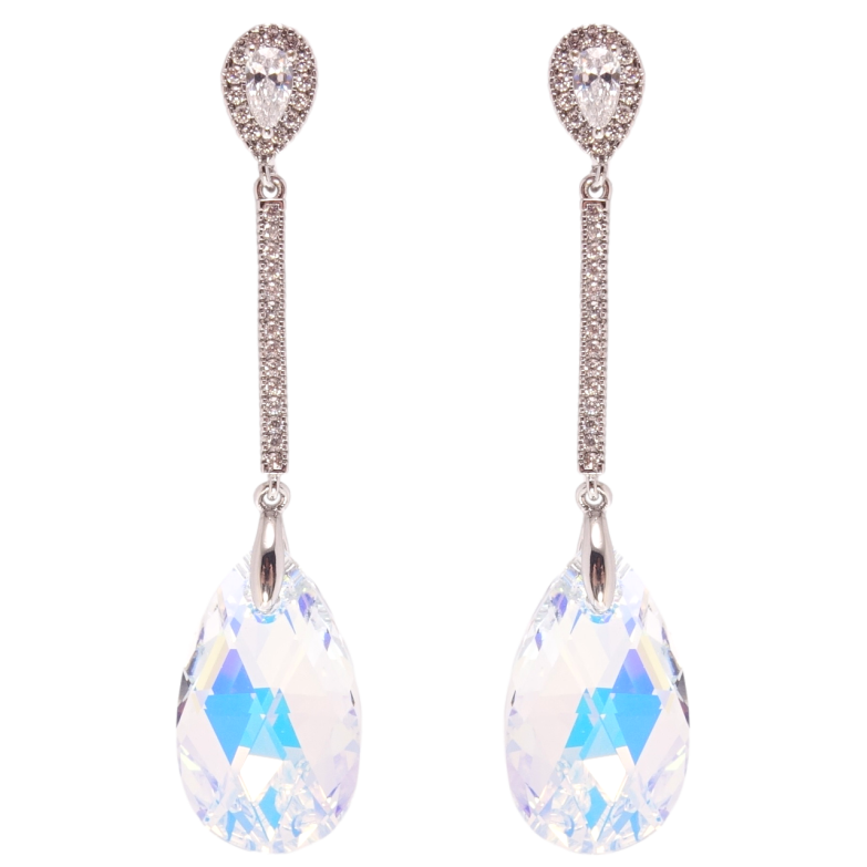 Сережки Xuping колір Родій з кристалами Swarovski пусети Підвіски з кристалом Shimmer фото №16 Сережки Xuping колір Родій з кристалами Swarovski пусети Підвіски з кристалом Shimmer фото №16