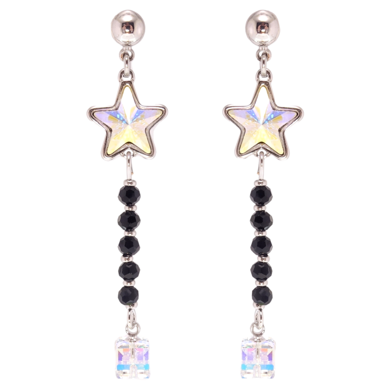 Сережки Xuping колір Родій з кристалами Swarovski пусети Підвіски з кристалом АВ та Shimmer фото №1 Сережки Xuping колір Родій з кристалами Swarovski пусети Підвіски з кристалом АВ та Shimmer фото №1
