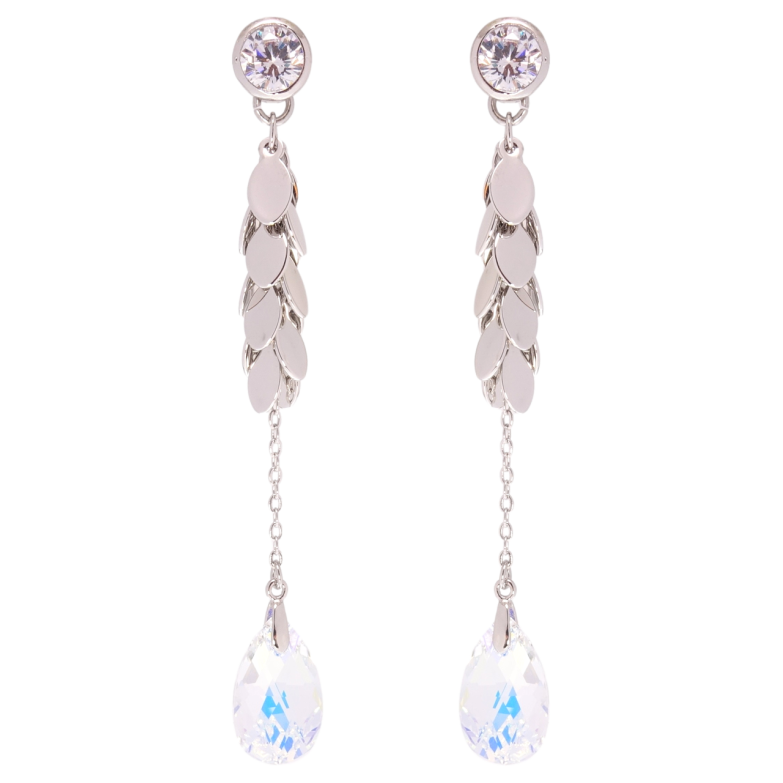 Сережки Xuping колір Родій з кристалами Swarovski пусети Підвіски з кристалом Shimmer фото №13 Сережки Xuping колір Родій з кристалами Swarovski пусети Підвіски з кристалом Shimmer фото №13