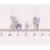 Серьги Xuping цвет Родий с кристаллами Swarovski пусеты Кристальные кубики Tanzanite на бантах фото №2