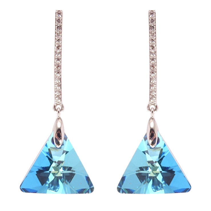 Сережки Xuping колір Родій з кристалами Swarovski пусети Підвіски з кристалами Metallic Blue фото №17 Сережки Xuping колір Родій з кристалами Swarovski пусети Підвіски з кристалами Metallic Blue фото №17