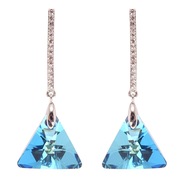Сережки Xuping колір Родій з кристалами Swarovski пусети Підвіски з кристалами Metallic Blue фото №7 Сережки Xuping колір Родій з кристалами Swarovski пусети Підвіски з кристалами Metallic Blue фото №7