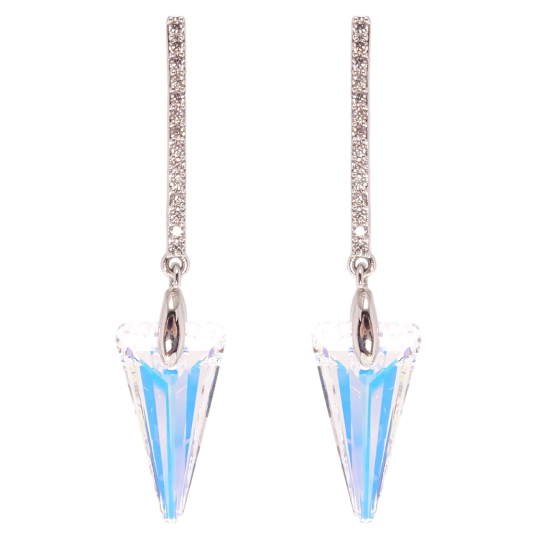 Сережки Xuping колір Родій з кристалами Swarovski пусети Підвіски з кристалами Shimmer фото №18 Сережки Xuping колір Родій з кристалами Swarovski пусети Підвіски з кристалами Shimmer фото №18