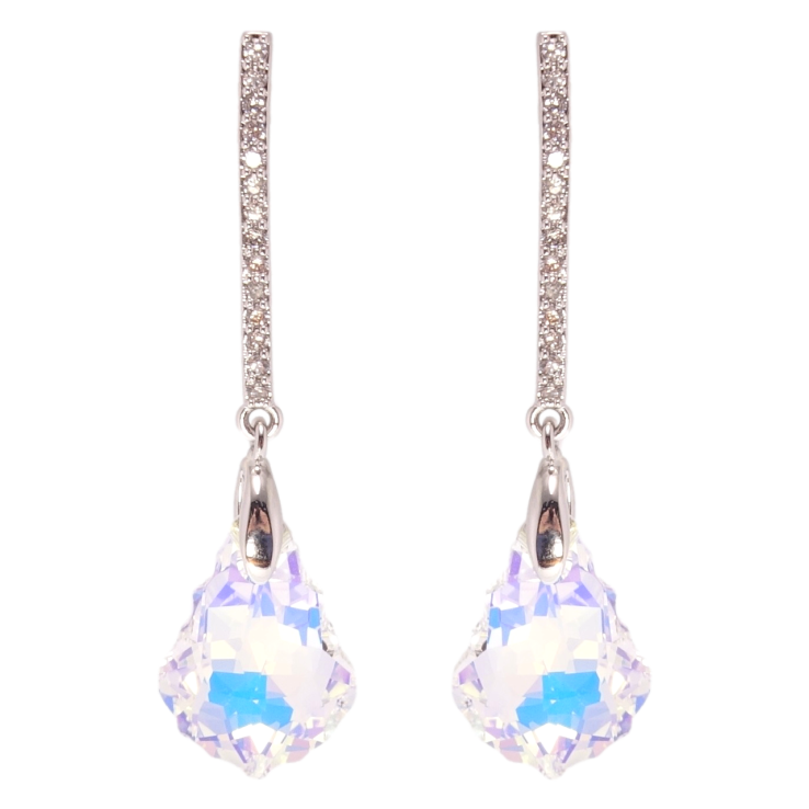 Серьги Xuping цвет Родий с кристаллами Swarovski пусеты Подвески с кристаллами Shimmer фото №6 Серьги Xuping цвет Родий с кристаллами Swarovski пусеты Подвески с кристаллами Shimmer фото №6
