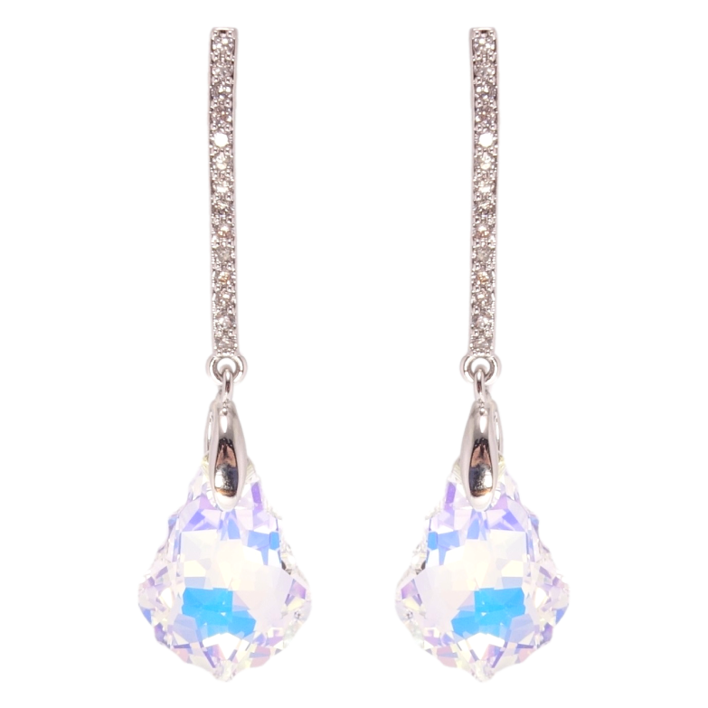 Сережки Xuping колір Родій з кристалами Swarovski пусети Підвіски з кристалами Shimmer фото №7 Сережки Xuping колір Родій з кристалами Swarovski пусети Підвіски з кристалами Shimmer фото №7