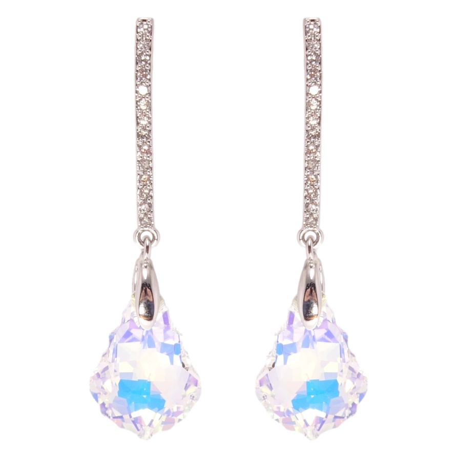 Серьги Xuping цвет Родий с кристаллами Swarovski пусеты Подвески с кристаллами Shimmer фото №1 Серьги Xuping цвет Родий с кристаллами Swarovski пусеты Подвески с кристаллами Shimmer фото №1
