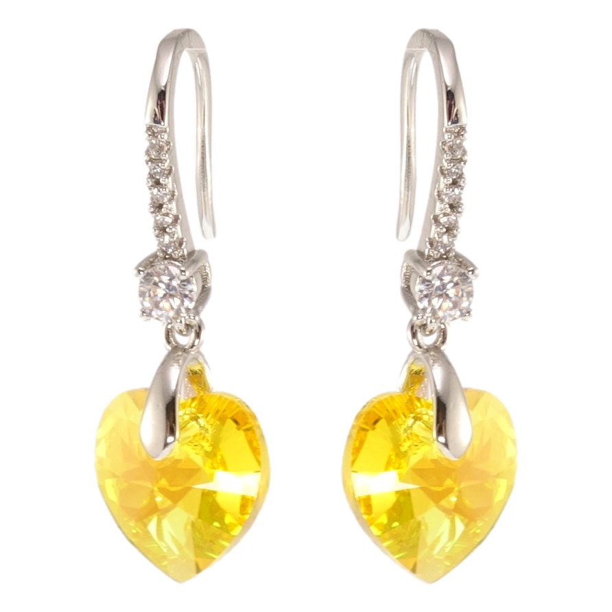 Серьги Xuping цвет Родий с кристаллами Swarovski французский замок Подвески с кристаллами Sunflower фото №1