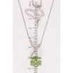Кулон Xuping колір Родій з кр-ми Swarovski на ланцюжку Кристальний куб Peridot довжина 40-45см х 1мм фото №2 Кулон Xuping колір Родій з кр-ми Swarovski на ланцюжку Кристальний куб Peridot довжина 40-45см х 1мм фото №2